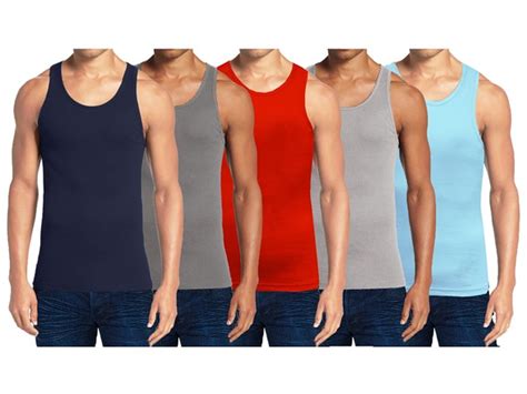 Gbh Mens Heavyweight Ribbed Tank Top 5pk