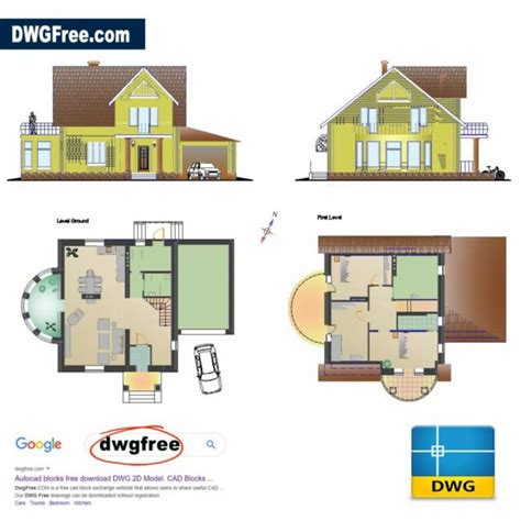 Small Family House Files DWG [ Drawing FREE ] CAD file for Architect.