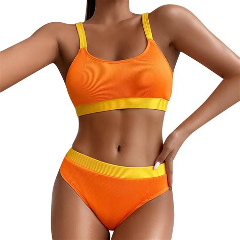 MSJUHEG Sporty Bikini Sets For Women Boho Swimsuits For Women Thong String Piece Bikini Set