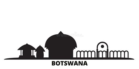 Botswana City Skyline Isolated Vector Illustration. Botswana Travel ...