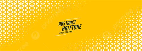 Abstract Halftone Yellow Banner Design Background Triangle Half Tone