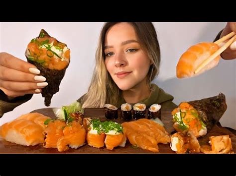 Sushi Temaki E Niguiri De Salm O Mukbang Brasil Camile Asmr Youtube