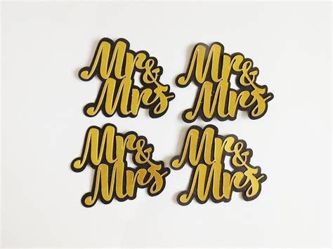 Mr And Mrs Wedding Phrase Papercraft Embellishments Etsy