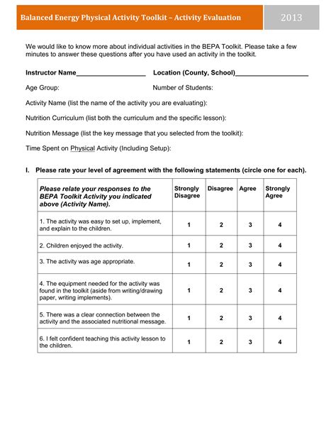 Download The Activity Evaluation Form