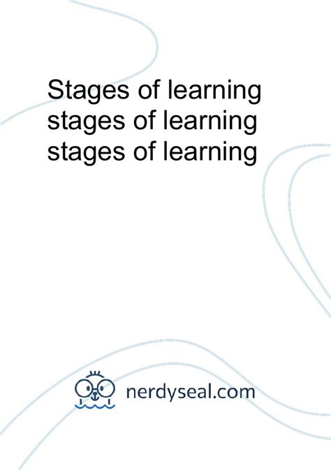 Stages of learning stages of learning stages of learning - 498 Words - NerdySeal