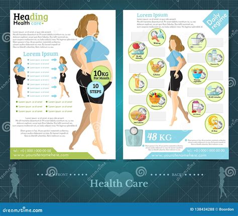 Two Sided Brochure Or Flayer Template Design With Girl Loss Weight And