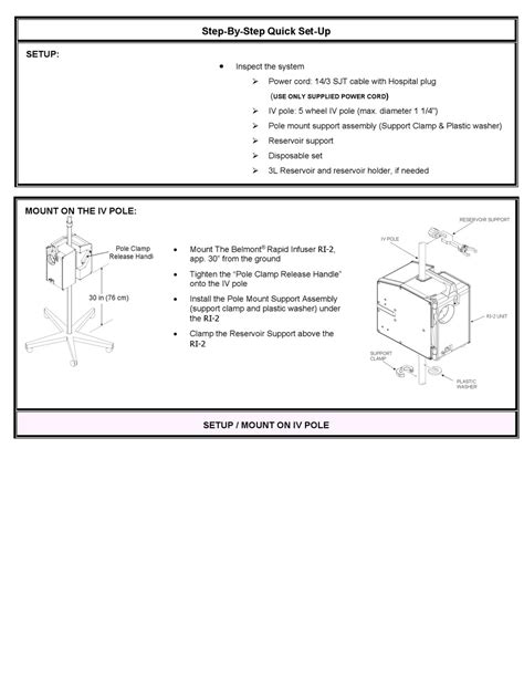 belmont medical technologies rapid infuser ri  quick setup manual
