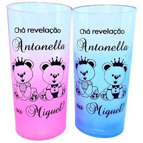 50 Copos Longdrink 320ml Personalizados Chá de Bebê Degrade Shopee Brasil