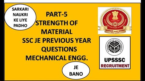 Ssc Je Previous Year Paper Mechanical Som Part For Diploma B Tech