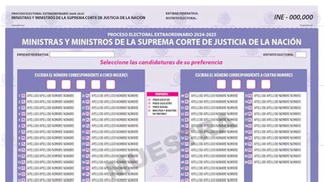 INE aprueba diseño de boletas para elección judicial en 2025