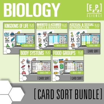 Biology Card Sort Bundle Digital And Print Science Card Sorts By Ezpz