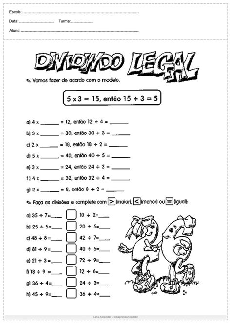 Atividades De Divisão 3 Ano Com Respostas