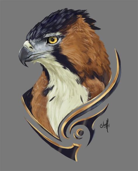 Ornate Hawk Eagle Eagle Painting Bird Art Mythical Creatures Art