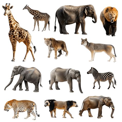 Selection Of Wild Animals, Animals, Rhino, Hippopotamus PNG Transparent
