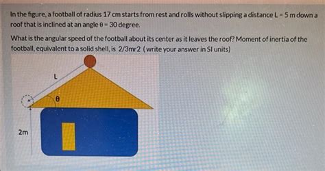 Solved In The Figure A Football Of Radius Cm Starts From Chegg