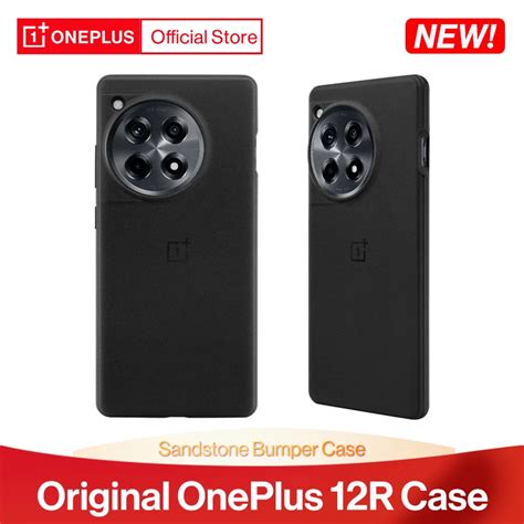 Original OnePlus 12R Sandstone Bumper Case Black PC TPU Material