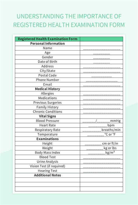 Filled Out Health Examination Form Example 4
