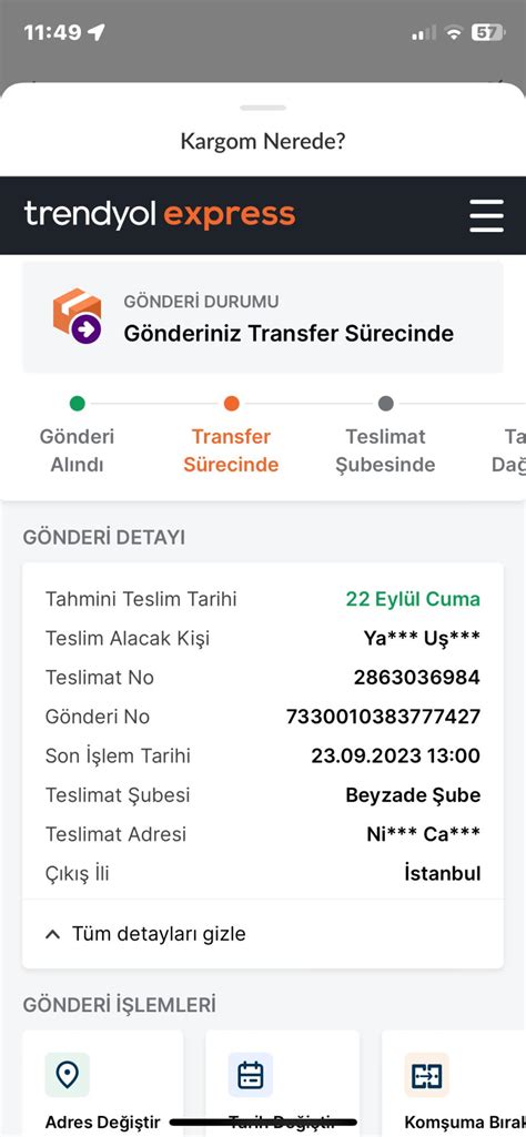 Trendyol Express Kargom Stanbul A Gelip Sonra Siirt E Gitti Ikayetvar