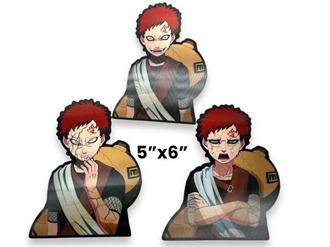 Naruto Shippuden Gaara 3d Lenticular Motion Car Sticker Decal Peeker