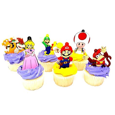 Buy Super Mario Cupcake Cake Topper Set Featuring Mario Luigi