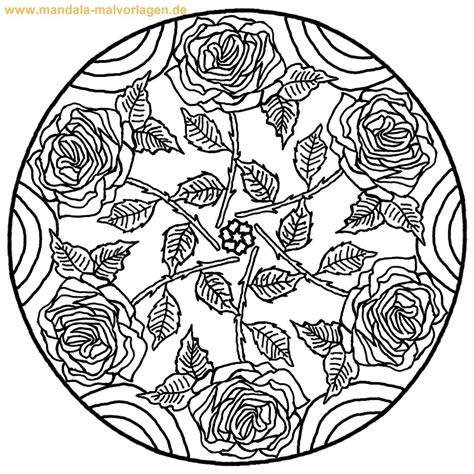 Mandalas Zum Ausmalen Rosen Kinder Ausmalbilder