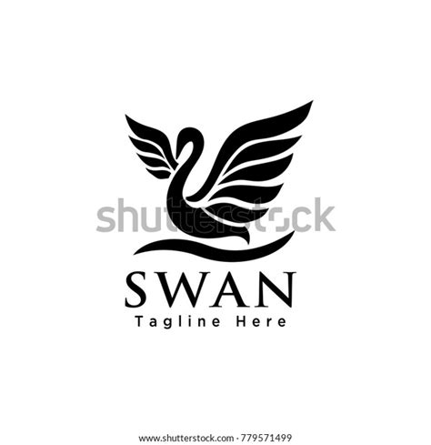 Abstract Flying Swan Art Logo Stock Vector Royalty Free 779571499