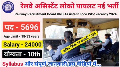 Railway Assistant Loco Pilot New Vacancy 2024 Assistant Loco Pilot