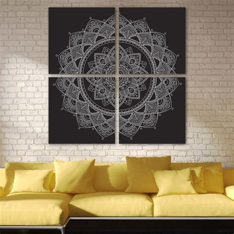 Ownta Bohemia Flower Geometry Pattern Pattern Pc Frameless Canvas Wall