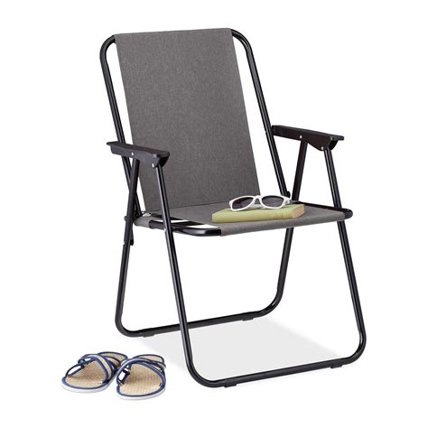 Relaxdays Chaise Pliante De Camping L Ger Transportable Si Ge