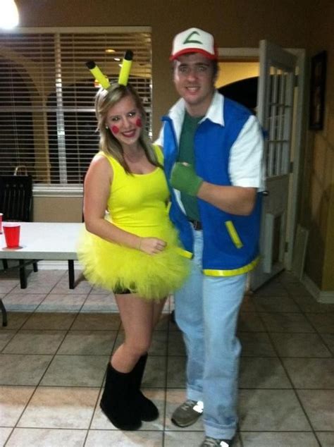 Diy Couples Halloween Costumes Pikachu And Ash Couples Halloween