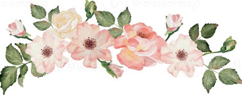 Buquê De Flores Aquarela Florescendo Ramo De Rosa 11002679 Png