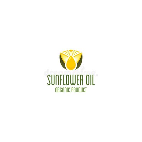 Sunflower Oil Logo Organic Product Vector Emblem Stock Vector