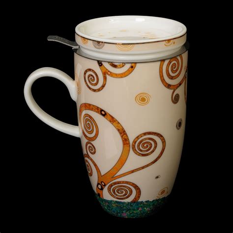 Gustav Klimt Porcelain Mug with tea infuser : The kiss (Goebel)