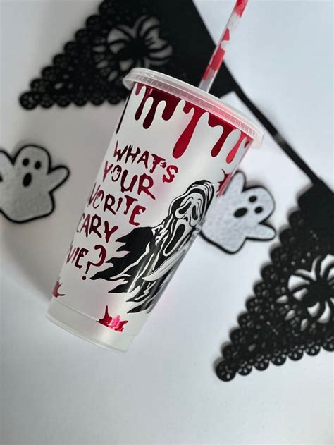 Scream Ghost Face Halloween Themed Starbucks Inspired Cold Cup Etsy