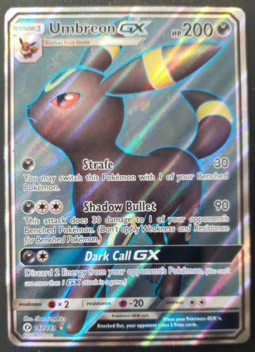 Pokemon TCG Umbreon GX Full Art Ultra Rare Sun Moon Base Set 142 149