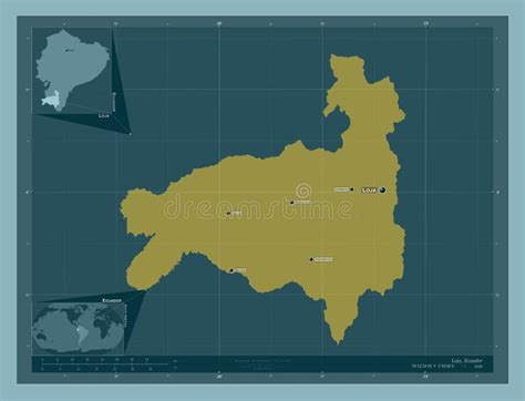 Loja Ecuador Solid Labelled Points Of Cities Stock Illustration