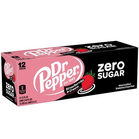 Dr Pepper Dr Pepper Zero Strawberries and Cream Soda (12 oz) Delivery ...