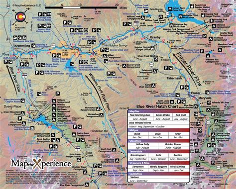 Blue River GPS Paper Pocket Fishing Map