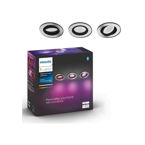 Philips SET 3x LED RGB Ściemniane oświetlenie wpuszczane Hue CENTURA