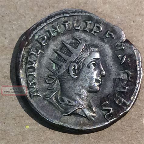 Silver Ar Antoninianus Philip Ii As Caesar Ad Ancient Roman Coin