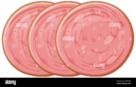 Sliced Bologna Sausage Isolated Illustration Stock Vector Image And Art