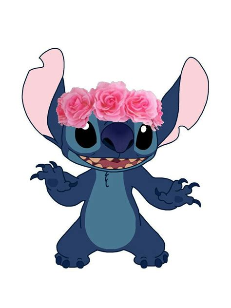 Stitch with flower crown | Stitch disney, Lilo and stitch 3, Stitch