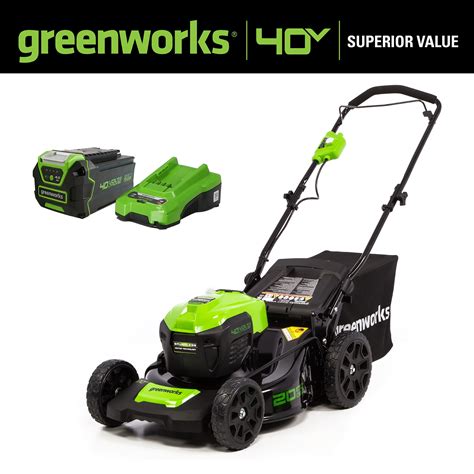 Greenworks 40v 20 In Cordless Brushless Walk Behind Push Lawn Mower With 40 Ah Battery And