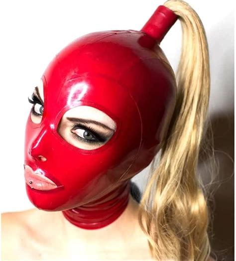 Ztwsaq Latexmasken F R Sm Breathplay Mask Bondage Bdsm Maske Latex Sex