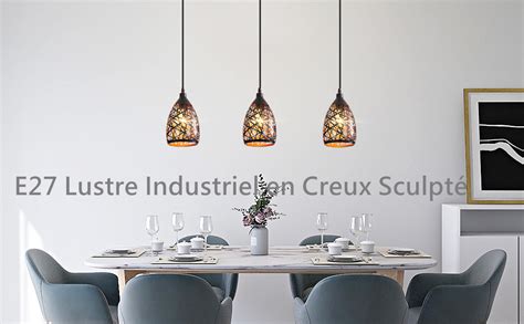 Comely Suspension Luminaire Industrielle En M Tal Creux Sculpt R Tro