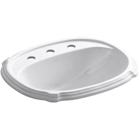 Shop KOHLER Portrait White Drop-in Oval Bathroom Sink with Overflow at Lowes.com