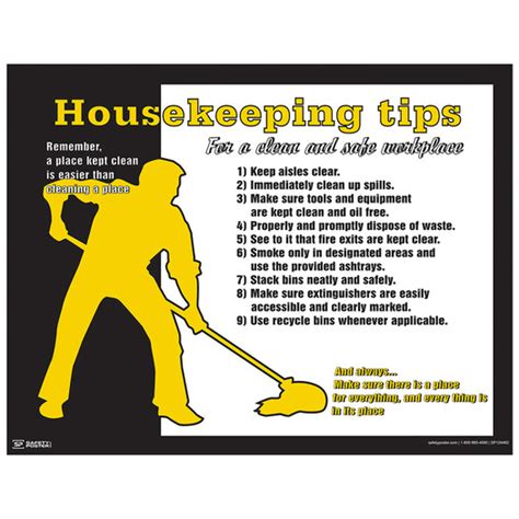 Safety Poster Housekeeping Tips For Clean Safe Workplace Cs621319