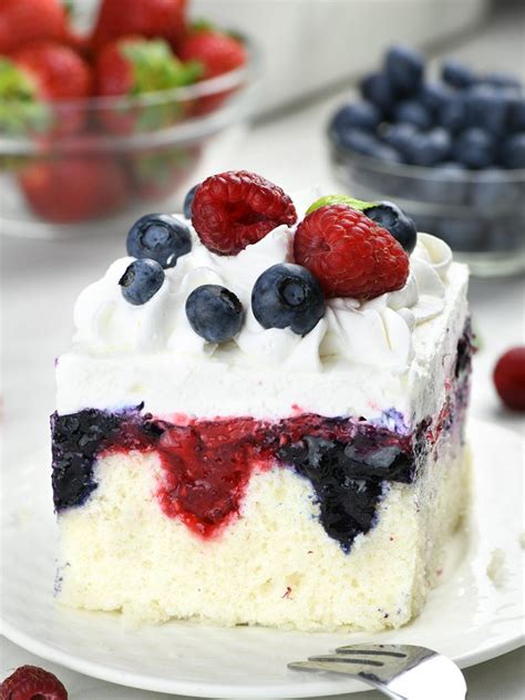 Summer Berry Poke Cake OMG Chocolate Desserts