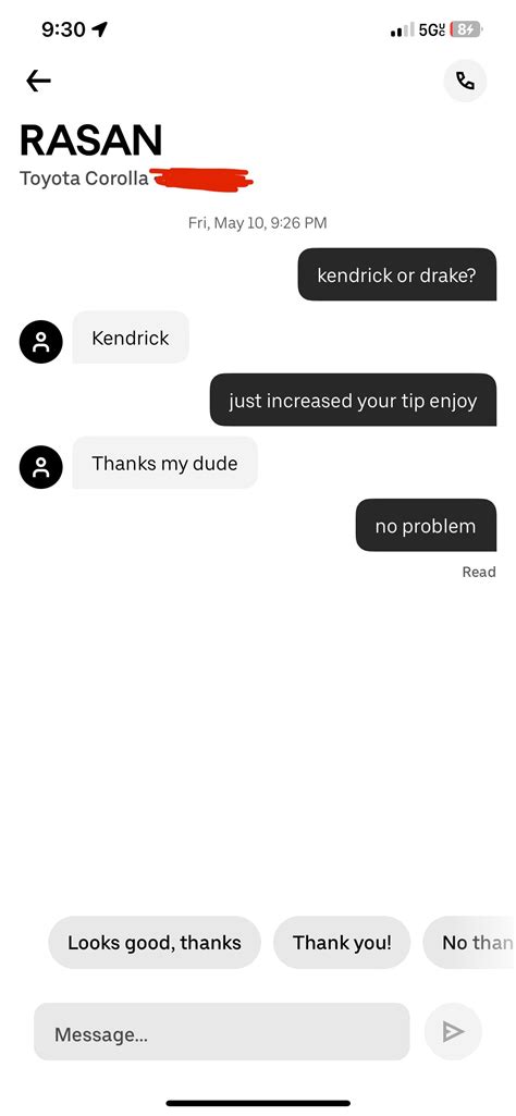 My Uber Eats Driver Likes Kendrick R Goodasssub