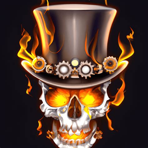 Skeleton Head On Fire